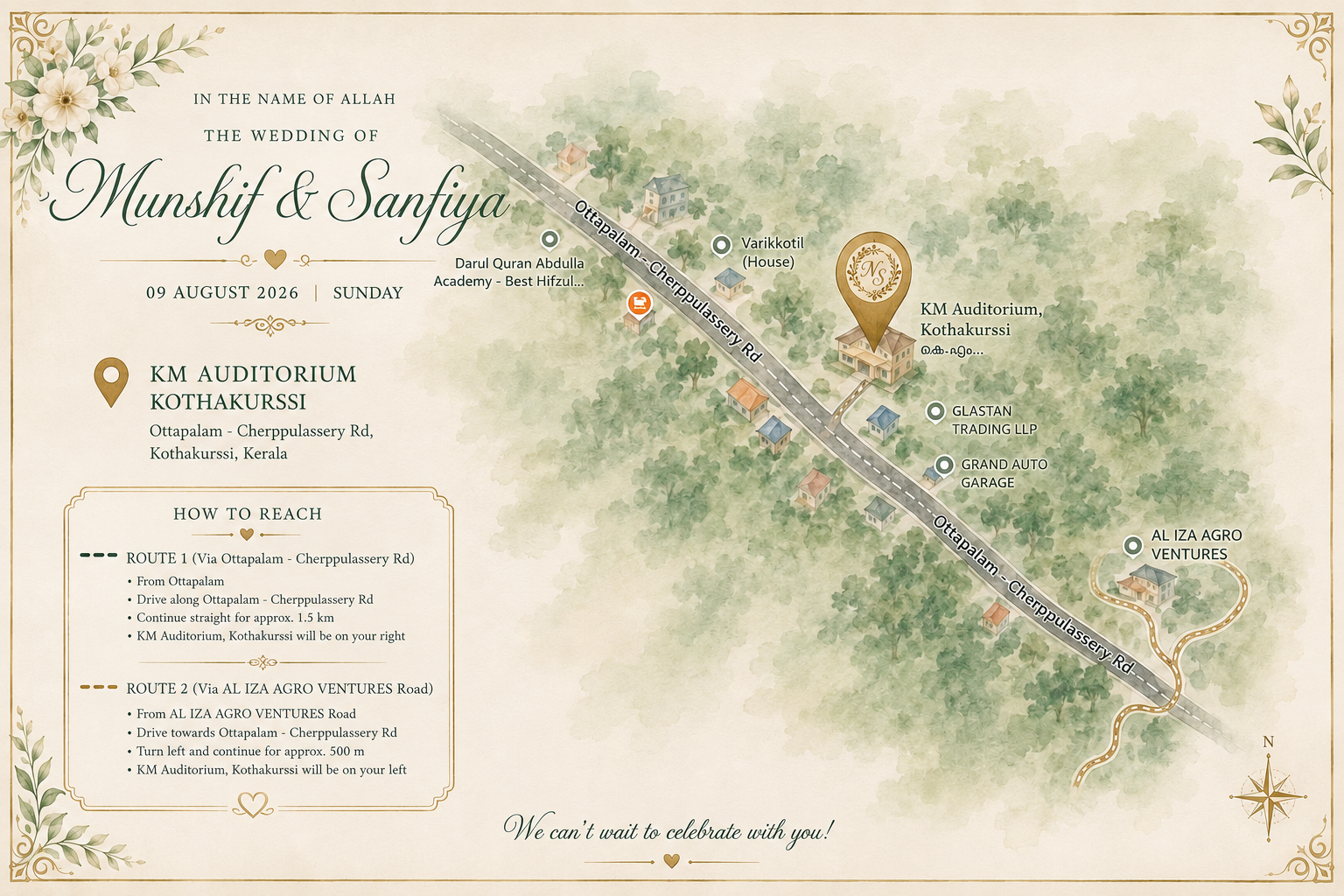 KM Auditorium Panamanna location map